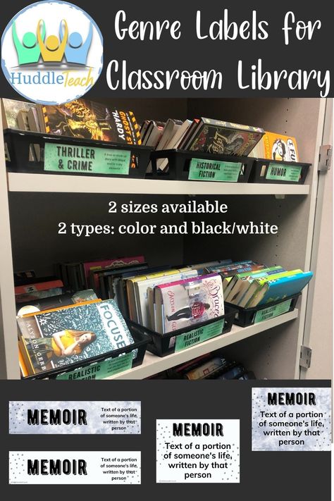 Book Genre Labels, Labels For Classroom, Welcoming Classroom, Classroom Library Labels, Classroom Library Organization, Book Bin Labels, Library Labels, Historical Humor, Book Bins