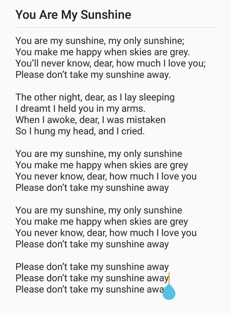 You Are My Sunshine Song Lyrics, You Are My Sunshine Lyrics, You Are My Sunshine Song, U Are My Sunshine, Sunshine Poem, Sunshine Songs, Ukulele Chords Songs, Love You Messages, Sunshine Quotes