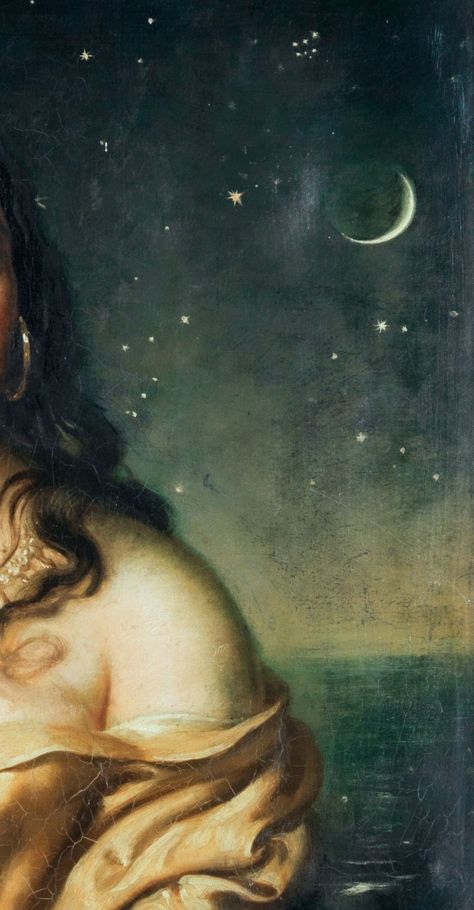 Portrait of Urania🌙 Author unknown (British School, 19th century) Moon Witch Wallpaper, Rennaisance Paintings Art, Cosmic Aesthetic, Hairstylist Marketing, Mystic Wallpaper, Wallpaper Classic, Gothic Heart, Witch Painting, British School