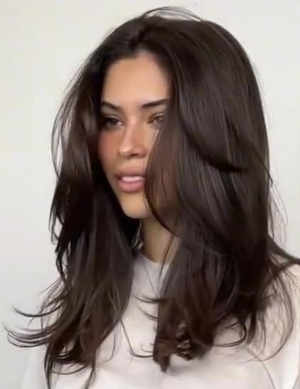 Color Cafe Cabello, Kadeřnické Trendy, Brown Hair Inspo, Fesyen Rambut, Hairstyles For Layered Hair, Hair Stylies, Haircuts For Medium Hair, Haircuts Straight Hair, Penteado Cabelo Curto