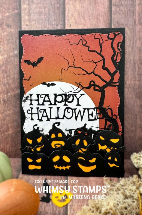 Fall Cards Handmade, Fall Greeting Cards, Halloween Layout, Slimline Cards, Halloween Cards Handmade, Halloween Words, Cricut Halloween, Halloween Garland, New Jack