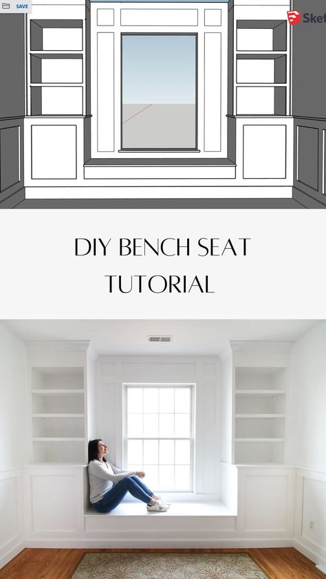 Diy Window Bench, Built In Window Seat, Window Bench Seat, Ikea Desk Hack, Window Seat Design, Window Bench, Bedroom Curtain, Aesthetic Boho, Window Benches