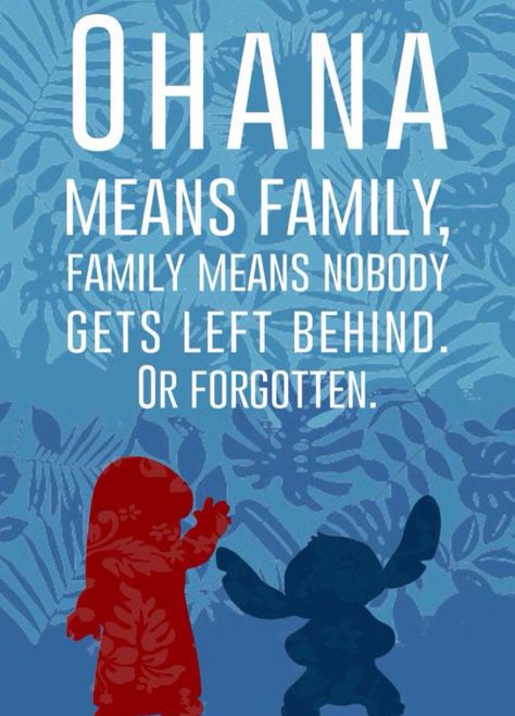 LILO AND STITCH Disney Sayings, Lilo And Stitch Ohana, Disney Quote, Disney Challenge, Stitch Doll, Stitch Quote, Images Disney, Septième Art, Ohana Means Family