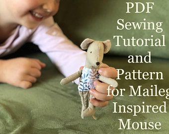 Modern Patterns by TroutLakeTutorCo on Etsy Maileg Mouse Sewing Pattern, Maileg Mouse Pattern, Mouse Sewing Pattern, Mouse Sewing, Maileg Dolls, Tutorial Sewing, Maileg Mouse, Felt Mouse, Baby Mouse