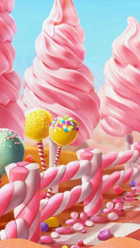 Candy 3d Art, Candy World Illustration, Candy Land Aesthetic, Candyland Aesthetic, Candyland Art, Candy City, Candy Forest, Candy Garden, Candyland Games