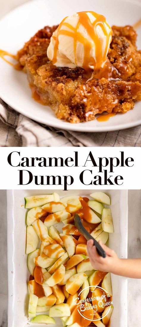 Caramel Apple Dump Cake With Fresh Apples, Fruity Desserts Winter, Caramel Apple Cobbler Dump Cake, A La Mode Dessert, Easy Winter Desserts Simple, Cold Weather Desserts, Warm Desserts Winter, Warm Dinner Recipes, Warm Dessert Recipes