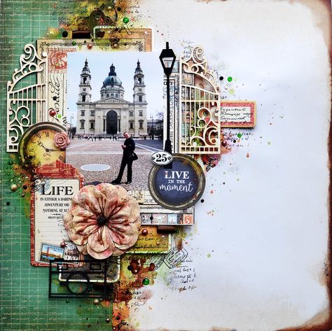 Travel LO Italy Scrapbooking, Kaisercraft Layouts, Scrapbook Gallery, Scrapbooking Layouts Travel, Travel Scrapbook Pages, Good Morning Today, Travel Crafts, Scrapbook Boys, Mixed Media Scrapbooking