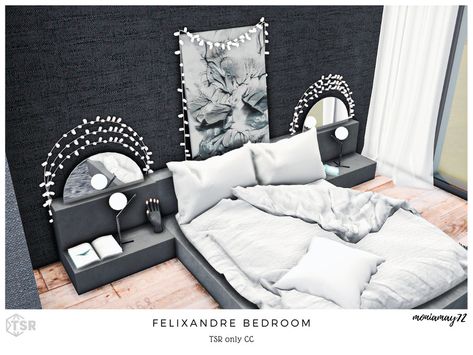 The Sims Resource - Felixandre bedroom TSR only CC Sims 4 Bed Sets Cc, Sims 4 King Size Bed Cc, Bedroom Decor Sims 4 Cc, Sims 4 Blankets And Pillows, Sims 4 Double Bed Cc, Sims 4 Furniture Cc Bed, Sims4 Beds Cc, Sims 4 Boys Room Cc, Sims 4 Cc Beds Bedroom Sets