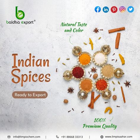 • Natural Taste and Color • 100% Premium Quality #aahar #limpio #limpioaahar #BaldhaExport #indianglossary #FMCG #religion #kitchen #rice #sport #indianspices #spices #naturaltasye #indiancuisine #spicy #herbs #cardamom #herbsandspices #flour #pickel #instagood #foodie #foodporn #helthyfood #instadaily #alberta #britishcolumbia #manitoba #newbrunswick #novascotia Spices Creative Ads, Spices Photography, Digital Creative Agency, Spice Company, Food Menu Design, Photoshop Tutorial Design, Graphic Design Ads, Coconut Oil Hair, Oil Hair