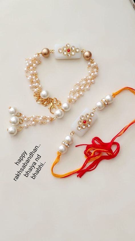 Rakhi Rasin, Bhabhi Rakhi Design, Latest Rakhi Designs Handmade, Aesthetic Rakhi, Rakshabandhan Outfit Ideas, Crochet Rakhi, Kundan Rakhi, Aarti Thali, Handmade Rakhi Designs