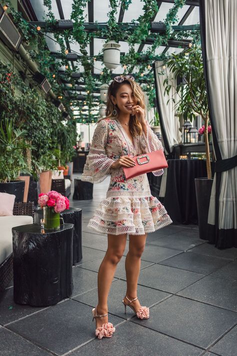 Fashion Details that Make a Big Impact - Roger Vivier Event, Zimmerman Dress // Notjessfashion.com Streetwear Influencer, Jessica Wang, Soft Feminine Outfits, Zimmerman Dress, Feminine Outfits, Meet And Greet, Mesh Bodycon Dress, Moda Chic, Soft Feminine