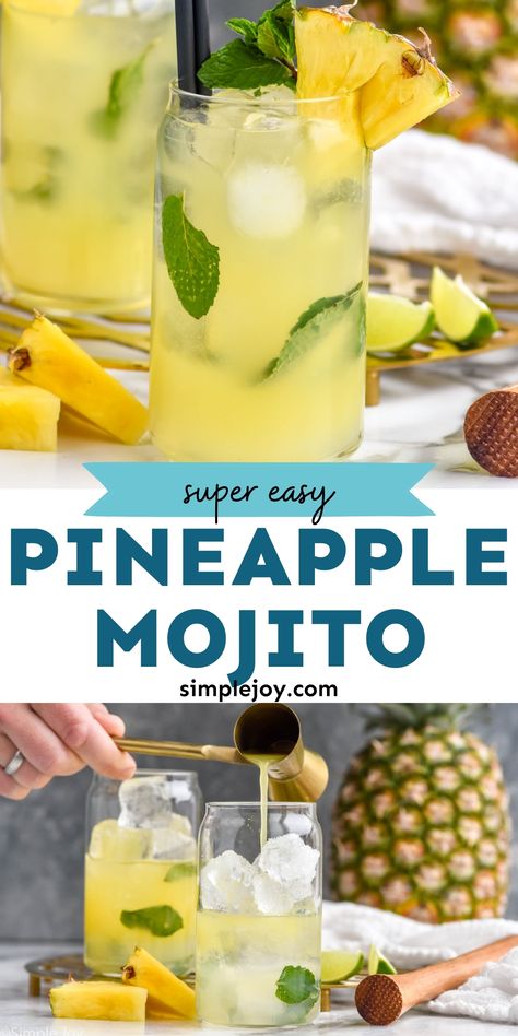 This Pineapple Mojito is the perfect twist on one of our favorite cocktails. If you love mojitos, you will adore this fantastic drink.