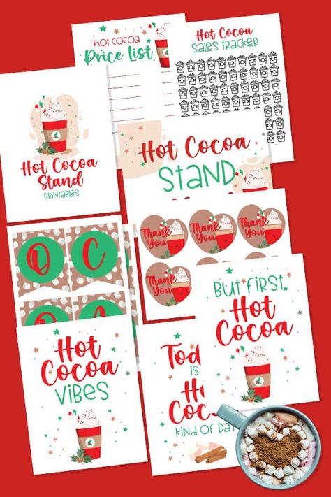 Prepare to have so much fun this time of year with these free printable DIY Hot Cocoa Stand Printables. Set up a fun hot chocolate station just about anywhere with this fun bundle of printables. Hot Chocolate Sign Diy, Hot Cocoa Bar Christmas Free Printables, How To Build A Hot Cocoa Stand, Hot Cocoa Bar Printables Free Signs, Hot Cocoa Decor Diy, Hot Chocolate Template Free Printable, Hot Cocoa Stand Diy, Hot Cocoa Sign Free Printables, Hot Cocoa Bar Printables Free