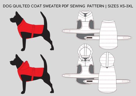 Dog Jacket Diy, Dog Raincoat Pattern, Dog Jacket Patterns, Raincoat Pattern, Large Dog Coats, Dog Bandana Pattern, Dog Coat Pattern, Dog Jackets, Waterproof Dog Coats