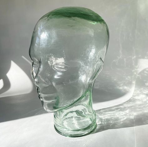 Glass Statues Sculpture, Elise Core, Plant Collage, Glass Reference, Portfolio Reference, Glass Statue, Glass Head, Person Drawing, Face Mold