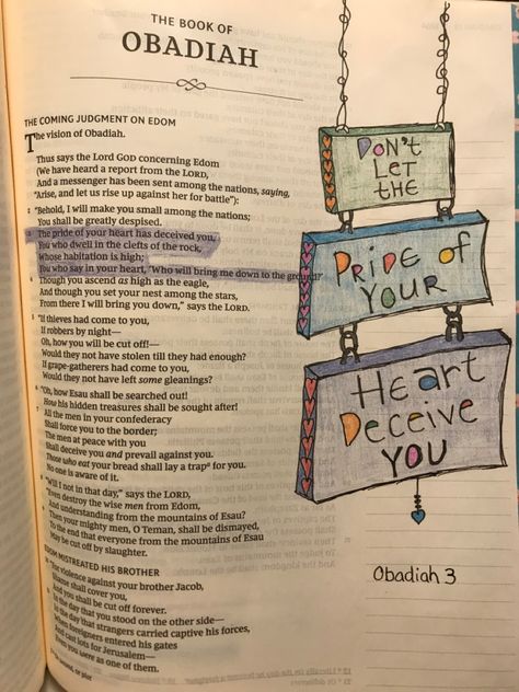 Obadiah Bible Journaling, Bible Doodles Simple, Bible Decorating, Bible Doodles, Bible Journaling For Beginners, Journal Drawing, Learn The Bible, Bullet Journel, Bible Songs