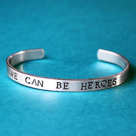 Heroes David Bowie, Angela Bowie, Hammered Metal Jewelry, Duncan Jones, David Bowie Pictures, We Can Be Heroes, David Bowie Tribute, Hammered Jewelry, Inspirational Jewelry