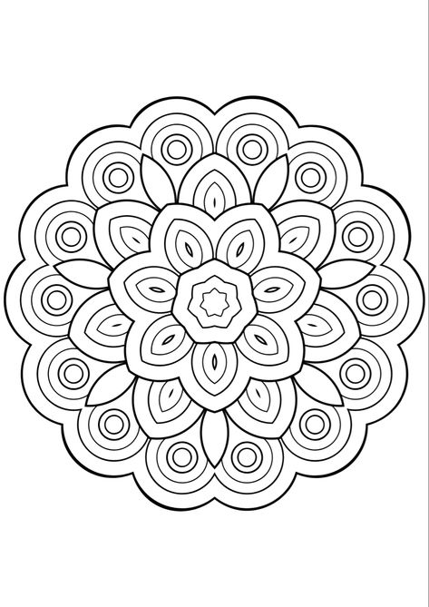 Printable Coloring Pages | Simple Mandalas Rangoli Printable, Simple Mandala Coloring Pages, Simple Mandalas, Coloring Pages Simple, Mandala Inspiration, Simple Mandala, Flower Coloring Pages, Mandala Coloring Pages, Mandala Coloring