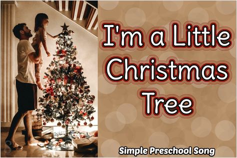 This simple little Christmas song engages toddlers and preschoolers with concepts they are familiar with. Excellent for ages 1-5. Sing it during the holidays at home or school. Christmas Tree Preschool, Song For Preschoolers, Preschool Christmas Songs, Tree Preschool, Old Christmas Songs, Little Christmas Tree, Christmas Units, Preschool Arts And Crafts, Preschool Songs