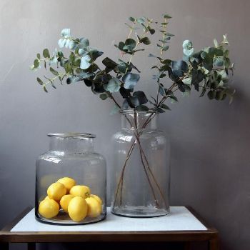 Trouva: 40x76cm Spray of Eucalyptus Stem Grand Vase Deco, Large Glass Jar, Vase Deco, Wine Glass Art, Beach Glass Art, Clear Glass Jars, Decorated Jars, Jar Vase, Deco Floral