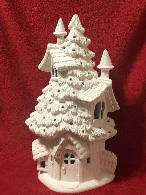 Ceramic Houses Christmas Diy, Christmas Clay House, Clay Magic Ceramics, Clay House Ideas, Ceramic Houses Christmas, Xmas Tree Diy, Most Beautiful Trees, Clay Tree, Unique Xmas Gifts