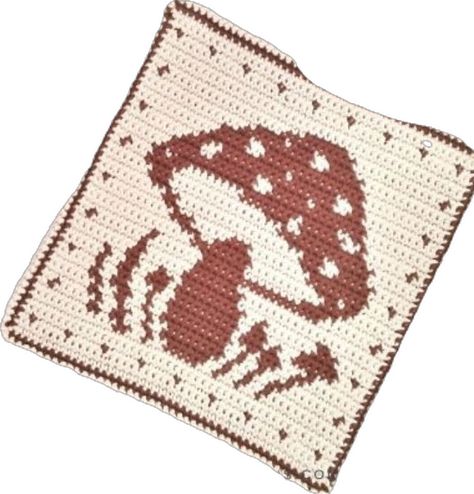 Mushroom Tapestry Crochet Pattern, Crochet Mushroom Blanket Pattern Free, Mushroom Baby Blanket Crochet, Mushroom Tapestry Crochet, Mushroom Grid Pattern, Free Crochet Mushroom, Mushroom Patterns, Mushroom Crochet, Crochet Graph