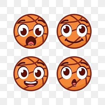 Circle Cartoon Character, Kawaii Basketball, Shooting Basketball, Healthy Illustration, Emotion Face, Cartoon Basketball, Basketball Cartoon, Ball Character, Basketball Clipart