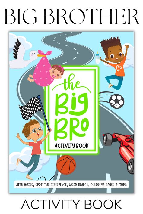 IS THERE A SPECIAL LITTLE BOY IN YOUR LIFE THAT IS A SOON-TO-BE BIG BROTHER? If so, this big brother activity book is a great way to ensure he still feels special with all the significant changes happening. This book is big, bright, and colorful, and provides hours of entertainment for new big brothers, while everybody is busy with baby. Big Brother Book Announcement, Big Bro Announcement, Big Brother In Training Announcement, Being Promoted To Big Brother, Becoming A Big Brother, Big Brother Gifts, Dreamy Night, Big Brother Gift, New Big Brother