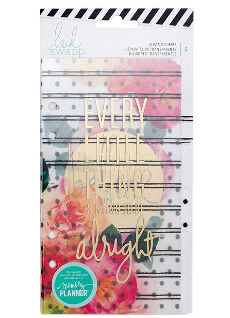 NEW Heidi Swapp Clear Dividers for Memory Planner in Gold with Pink floral accents Heidi Swapp Planner, Heidi Swapp Memory Planner, Memory Planner, Planner Bookmark, Planner Dividers, Planner Notepad, Cross Stitch Supplies, Glitter Letters, Heidi Swapp