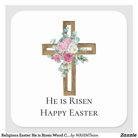 Christian Easter Cards Handmade, Happy Easter Religious, He Is Risen Happy Easter, Happy Easter Cross, Passion Week, He Is Risen Cross, Easter Wrapping Paper, Scarecrow Face, Easter Cards Handmade