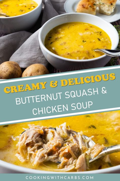 Squash And Chicken Soup, Butternut Chicken Soup, Turkey Squash Soup, Chicken And Butternut Squash Soup, Chicken And Squash Soup, Butternut Squash Soup With Chicken, Chicken Butternut Squash Soup, Butternut Squash Chicken Soup, Squash Chicken Soup