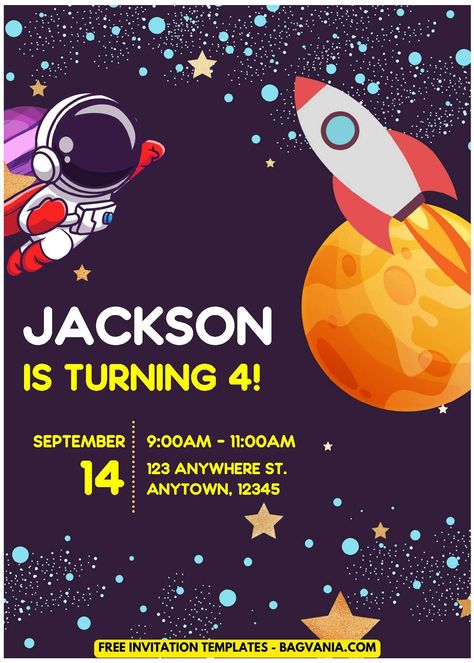 Awesome (Easily Edit PDF Invitation) Outer Space Birthday Invitation #free #freeinvitation2019 #birthday #disney #invitations #invitationtemplates Outer Space Birthday Invitations, Space Birthday Invitation, Superhero Theme Party, Outer Space Birthday, Disney Invitations, Birthday Disney, Free Invitation Templates, Free Birthday, Space Birthday