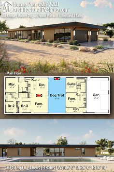 150k House Plans, Container House 4 Bedroom, House Plans With Greenhouse Attached, Eco House Floor Plans, Mid Century Home Plans, 1 Level House Plans Open Floor, Ranch Floor Plans Open Layout, Atrium House Plans, Dog Trot Floor Plans