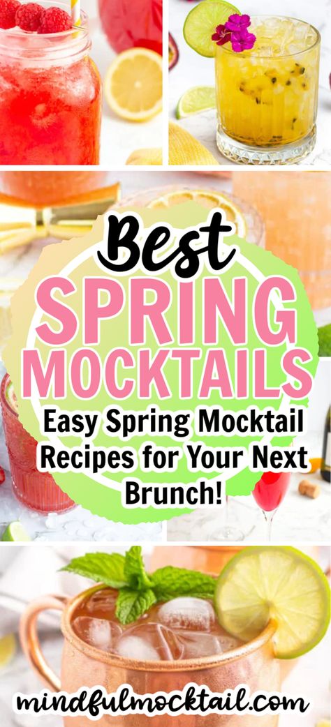 Here you'll find simple Spring mocktails that are easy to make at home, with no bartending skills required. Mocktails For Spring, Mothers Day Drinks Non Alcoholic, Mocktails Non Alcoholic Spring, Spring Drinks Nonalcoholic, Spring Mocktail Recipes, Spring Mocktail, Pregnancy Mocktails, Winter Mocktails, Spring Drinks