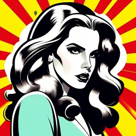 LANA DEL RAY wallpaper comic book style #wallpaper #aesthetic #art Wallpaper Comic, Art Stars, Style Wallpaper, Pop Art Comic, Art Comic, Comic Book Style, Art Theme, Lana Del Ray, Book Style