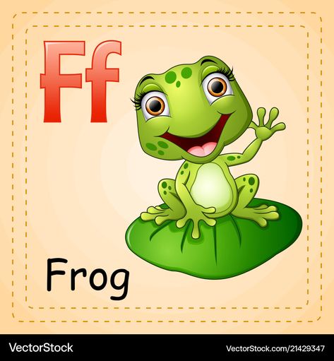 F Is For Frog, Frog Vector, Illustration Of Animals, Contrast Images, Animals Alphabet, Learn Arabic Alphabet, Alphabet Tracing Worksheets, Learn Arabic, Animal Embroidery Designs