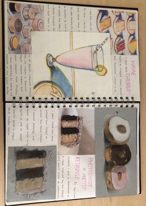 Wayne Thiebaud Artist Research Page, Wayne Thiebaud Gcse Sketchbook, Gcse Portfolio, Olivia Art, Artist Research Page, Confectionary Art, Art Homework, Art Analysis, Project Theme