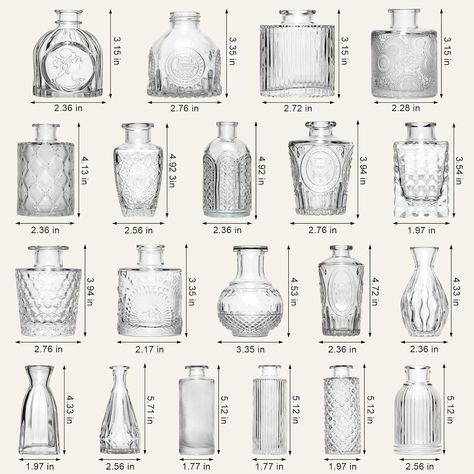 Amazon.com: Arme Glass Bud Vase Set of 32 Pcs，Small Glass Vases for Flowers，Clear Bud Vases in Bulk，Vintage Vases for Centerpieces，Small Glass Bud Vase for Rustic Wedding Decorations，Home Table Flower Décor : Home & Kitchen Vases For Centerpieces, Vases For Flowers, Rustic Wedding Decorations, Small Glass Vases, Glass Bud Vase, Table Flower, Bohemian Wall Hanging, Mini Vase, Vase Centerpieces