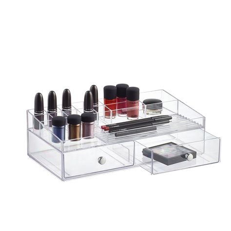 & Makeup Storage Solutions, Makeup Storage Organization, Sewing Supplies Storage, The Container Store, Shop Makeup, Custom Closets, Vanity Desk, Organization Solutions, Sewing Organization