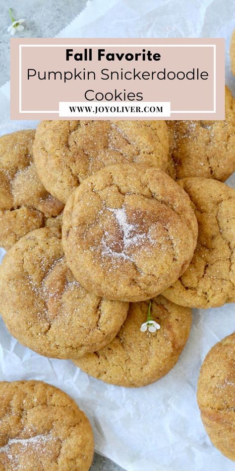 Pumpkin Snickerdoodle Cookies blend the cozy flavor of cinnamon and pumpkin with the chewiness of a classic snickerdoodle.  They are soft, slightly tangy and packed with warm spices, making them perfect for a fall afternoon treat or holiday dessert. Sweet Potato Snickerdoodle Cookies, Pumpkin Snickerdoodle Cookie Recipe, Pumpkin Snickerdoodle Cookies, Spiced Cocktail, Fall Afternoon, Yummy Fall Recipes, Snickerdoodle Cookies, Holiday Dessert, Best Pumpkin