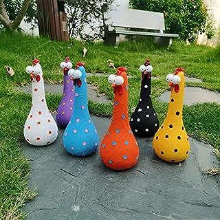 Silly Chicken Decor, Concrete Chickens, Backyard Decorations, Rooster Statue, Chicken Figurines, Personality Gifts, Garden Poles, Chicken Garden, Lawn Art