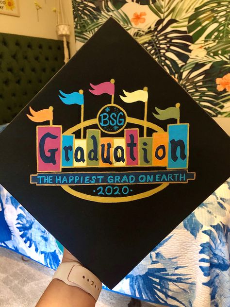 Disney College Program Graduation Cap, Disney Theme Graduation Cap, Cars Graduation Cap Disney, Disney Graduation Party, Grad Cap Ideas Disney, Graduation Cap Designs Disney, Disney Graduation Cap Ideas, Caps Decoration, Disney Grad Caps