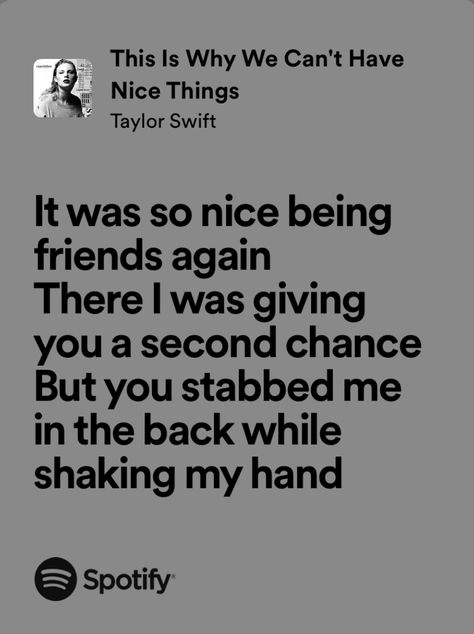 This Is Why We Can't Have Nice Things Lyrics, This Is Why We Can't Have Nice Things Taylor Swift, This Is Why We Can't Have Nice Things, Friend Breakup, Reputation Lyrics, Lyrics Deep, Middle School Drama, Relatable Lyrics, Cold Hard Truth