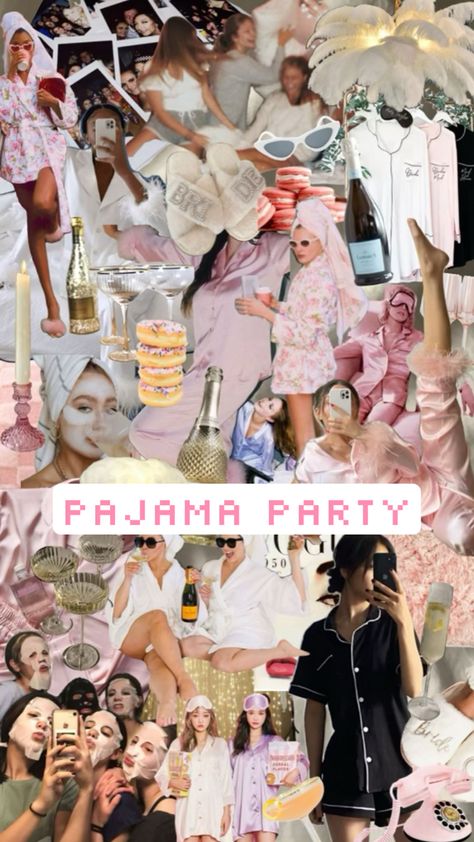 Slumber Party Aesthetic, Party Collage, Slumber Party Birthday, Bach Weekend, Bachelorette Ideas, Bachelorette Themes, Bridal Bachelorette Party, Party Aesthetic, College Friends