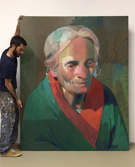 Paint On Canvas, My Grandmother, Art Studies, Figure Painting, Figurative Art, Contemporary Paintings, Portrait Drawing, Urban Art, Portrait Art