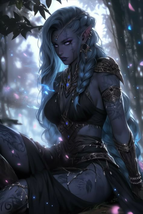 Drow Character Art, Dnd Character Portraits, Female Monster, Fantasy Things, Npc Ideas, Female Artwork, Female Elf, Dnd Character Ideas, Anime Demon Boy