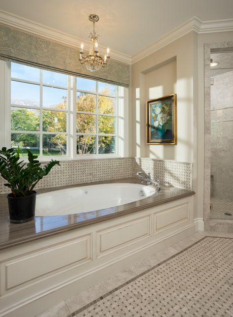 Drop In Tub Ideas, Craftsman Bathroom, Bathtub Surround, Elegant Bath, Bathtub Design, Master Bath Remodel, Bathroom Remodel Designs, Georgian Homes, Dream Bathrooms