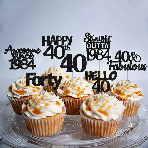 40th Birthday Cupcake Toppers Birthday Cupcake - Temu Canada 40th Birthday Cupcake Toppers, 40th Birthday Cupcakes, Cupcake Template, Dessert Table Birthday, Birthday Cupcake Toppers, Birthday Cupcake, Birthday Cupcakes, 40th Birthday, Dessert Table