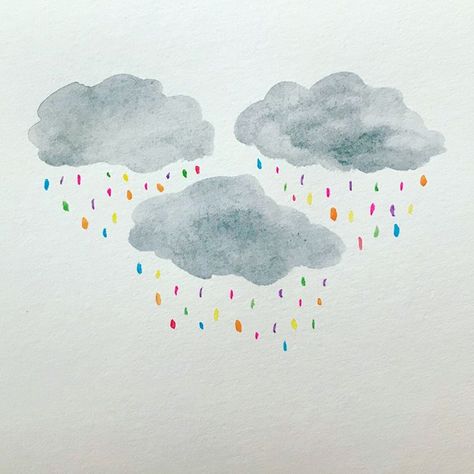 Watercolor Confetti, Rain Watercolor, Confetti Falling, Calender Ideas, Brush Pen Art, Watercolor Blog, Tombow Dual Brush Pen, Tombow Dual Brush, Whimsical Watercolor