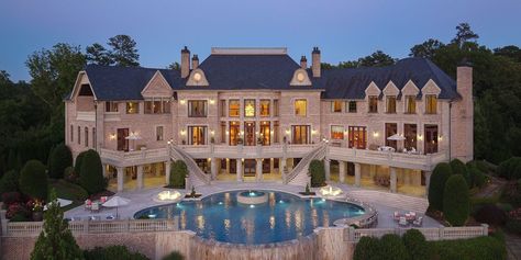 Atlanta Mansions, Huge Mansions, Florida Mansion, Mediterranean Mansion, Luxury Houses Mansions, Dream Mansion, Mega Mansions, Villa Plan, Village Photography